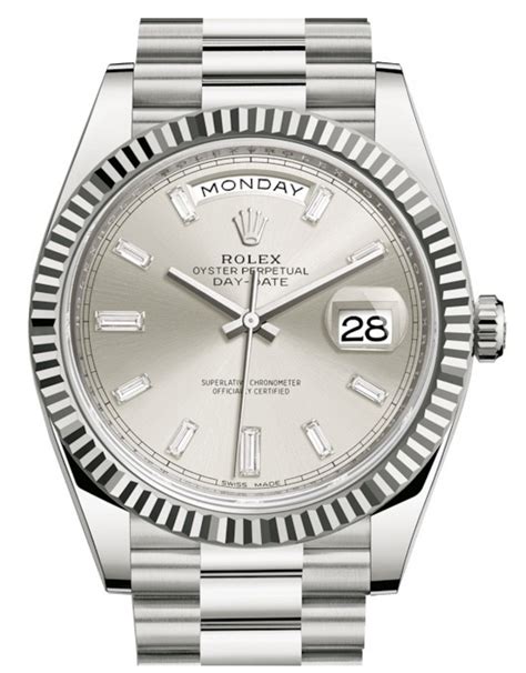 rolex day date silver